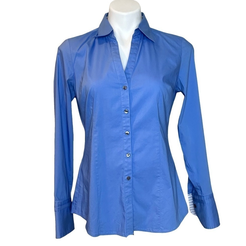 Express Design Studio Button Down Blue Long Sleev… - image 1